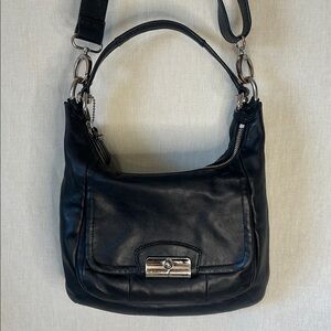 Coach Black Leather Shoulder Bag | Classic Slouchy Hobo Purse